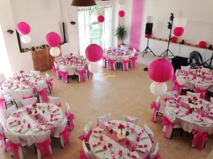 salle mariage à louer décorée rose